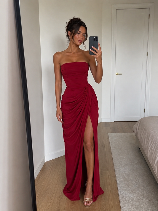 Babyboo Cyra Maxi Dress Deep Red