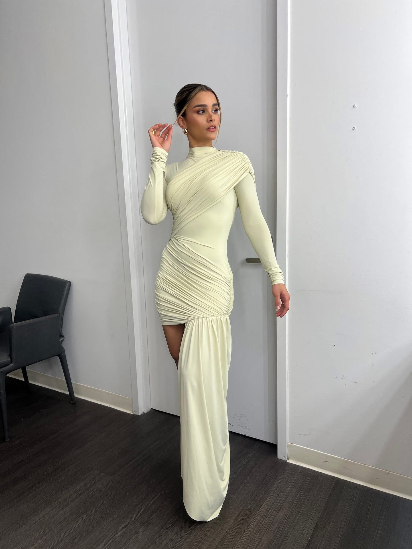 De La Vali Ravel Mini in Ivory Spandex Jersey