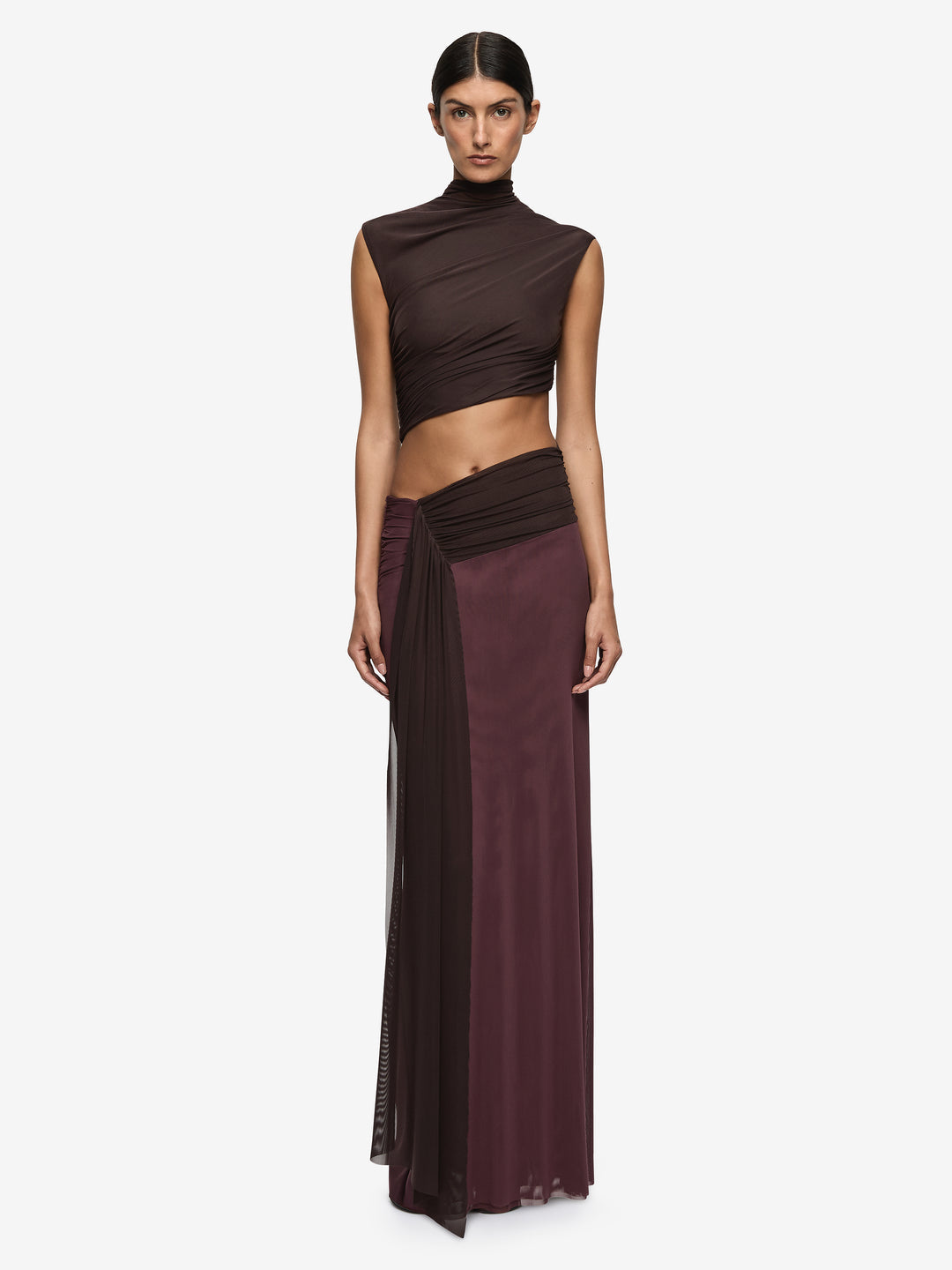 Bec & Bridge Conni Maxi Dress in Dark Chocolate/Aubergine