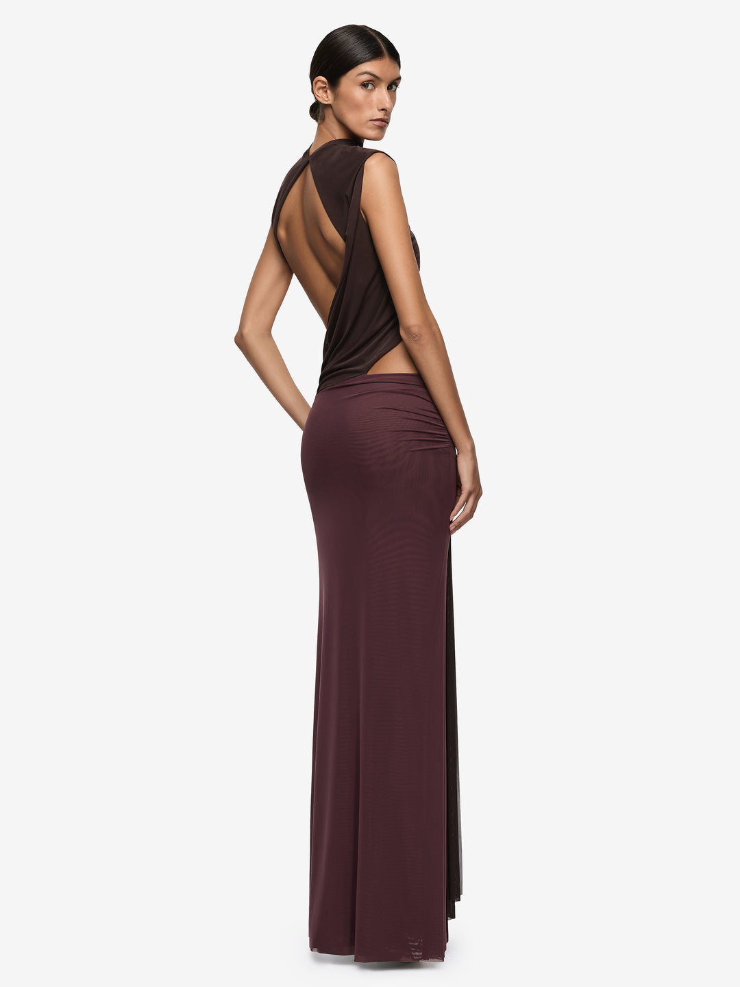 Bec & Bridge Conni Maxi Dress in Dark Chocolate/Aubergine