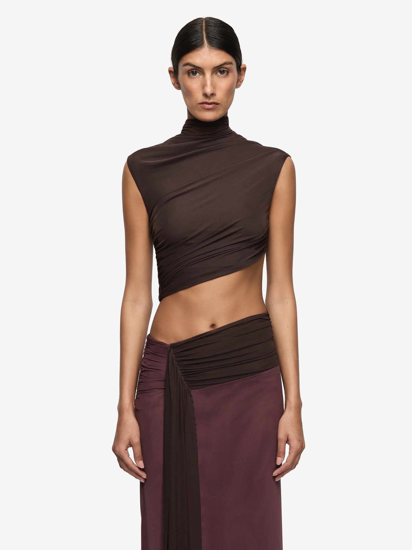 Bec & Bridge Conni Maxi Dress in Dark Chocolate/Aubergine