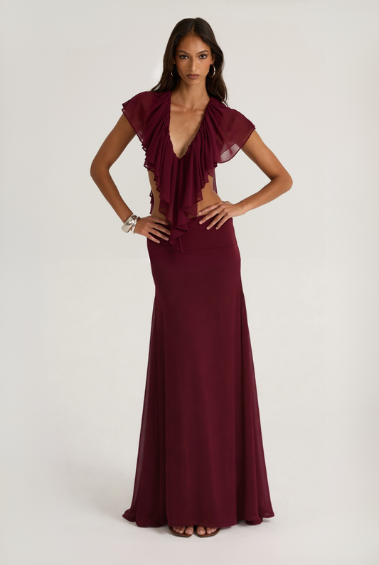 Ance Gria Clover Set in Burgundy